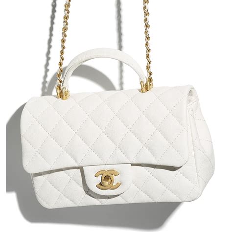 white top handle chanel|Chanel mini flap bag with top handle.